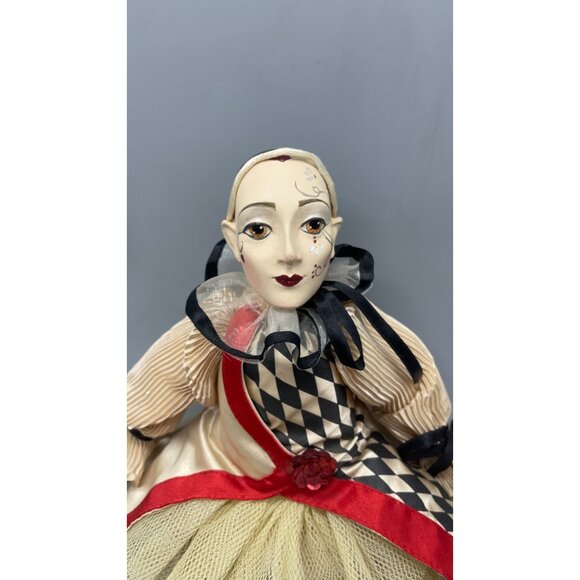 Vtg Katherine’s Collection Wayne Kleski Pierrot Brintons Harlequin Doll READ - Picture 2 of 3